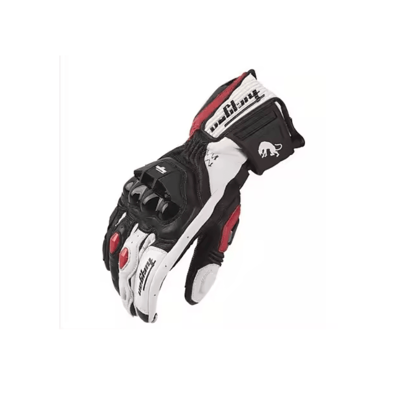Mens Protective Leather Motorcycle Gloves With Touch Screen Control afs18 White xl