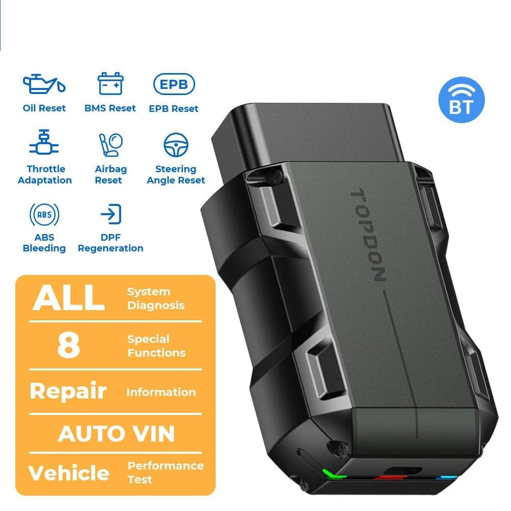 TOPDON TopScan Lite Smart Diagnostic Tool, Bluetooth Scanner With DTC Repair Guide & Engine Fault Code Reader TOPDON TopScan Lite Smart Diagnostic Tool, Bluetooth Scanner With DTC Repair Guide & Engine Fault Code Reader