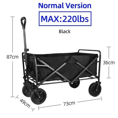 Collapsible Folding Utility Wagon Cart Heavy Duty Outdoor Beach Trolley With Large Capacity stc220lbs