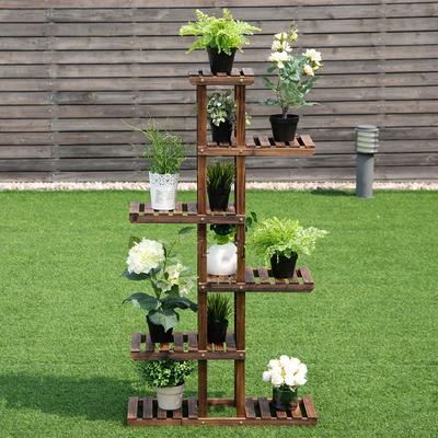 6 Tier Garden Wooden Shelf, Sturdy Plant Rack Stand For Indoor & Outdoor Storage 6 Tier Garden Wooden Shelf, Sturdy Plant Rack Stand For Indoor & Outdoor Storage