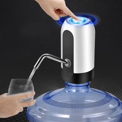 Electric Automatic Water Bottle Pump Dispenser USB Charging Universal Switch For 5 Gallon Bottled Water white