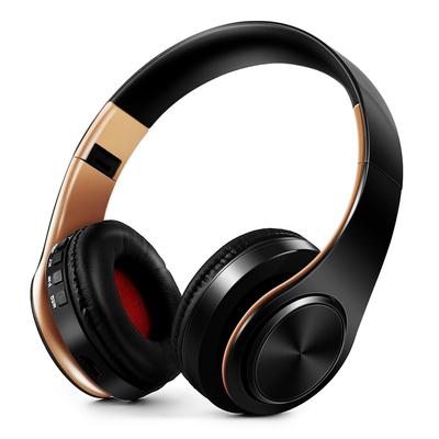 Gold Wireless Bluetooth Headphones For Men Gift, Stereo Headset With Built in MIC & 3.5mm AUX Jack For IPhone Samsung black Gold