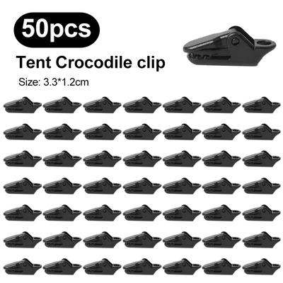 Heavy Duty Sturdy Tent Clips Anti Wind Tarpaulin Clips & Crocodile Clamp Hooks For Secure Outdoor Camping 50pcs