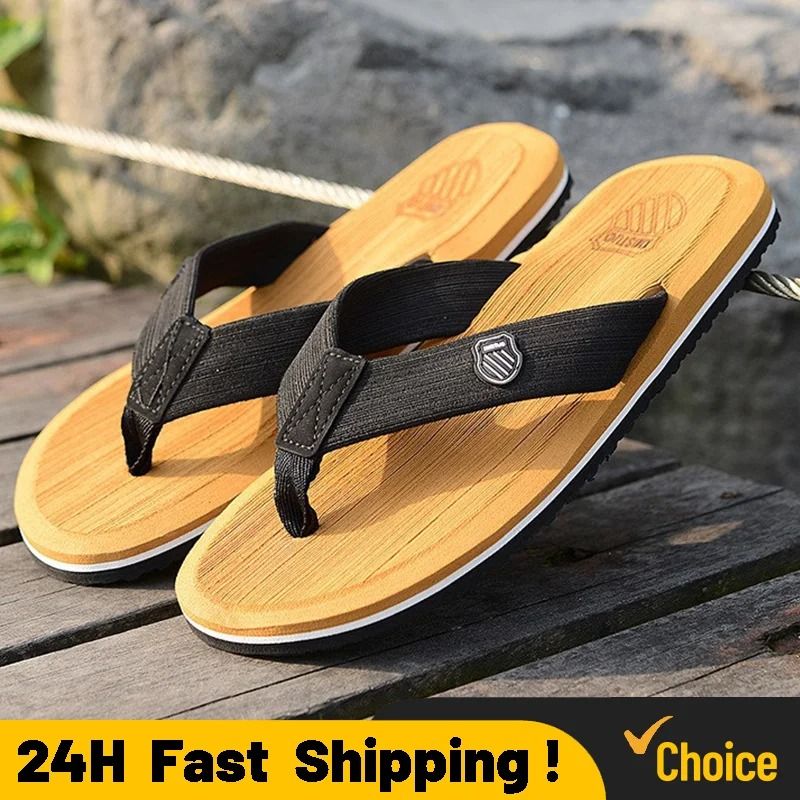 Casual Summer Flip Flops For Men With Non Slip Sole Flat Slides Comfortable Indoor Outdoor Beach House Sandals Slippers us 8 gray