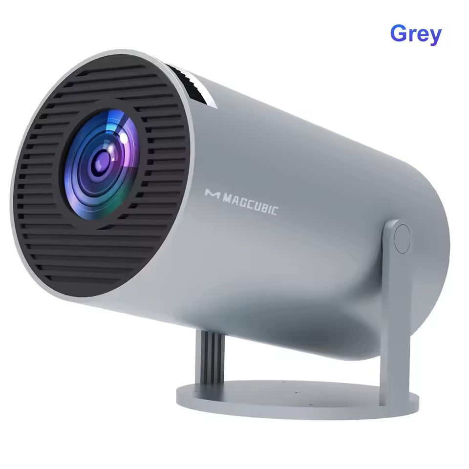 Android Portable Projector 4K Dual WiFi Bluetooth Cinema hy300 Pro grey eu