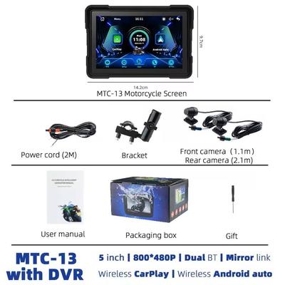 5 Inch Wireless CarPlay And Android Auto GPS Display For Motorcycles mtc 13 dvr