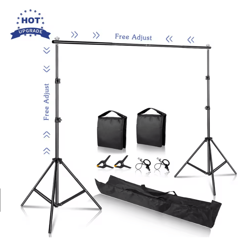 Adjustable Photography Backdrop Stand For Studio And Event Backgrounds With Telescopic Support 2600x3000 telescopic Kit 2