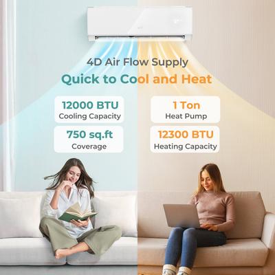 12000 BTU 22 SEER2 208 230V WiFi Mini Split Air Conditioner & Heater, White |Energy Efficient Inverter AC 12000 BTU 22 SEER2 208 230V WiFi Mini Split Air Conditioner & Heater, White |Energy Efficient Inverter AC