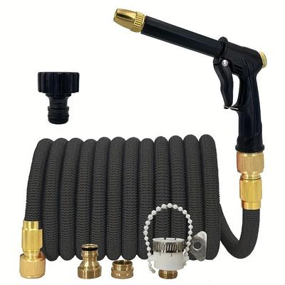 Expandable High Pressure Car Wash And Garden Hose With Adjustable Spray Gun For Outdoor Use 50 Ft