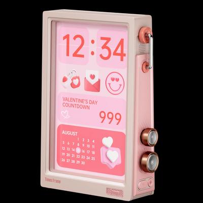 Divoom Times Frame Smart Display 10.1" DIY Digital Clock With Crypto, Stocks, Weather & Calendar Widgets pink