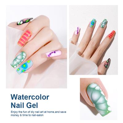 Clear Blooming Gel Polish, LED Soak Off Nail Varnish For Marble Design, Spreading Effect Gel, Top Base Coat For Nail Art nail Tips Gel