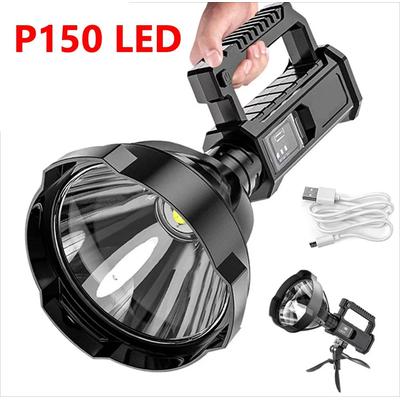 P150 XHP90 Rechargeable Spotlight Ultra Powerful Handheld Flashlight With Type C Charging p150led