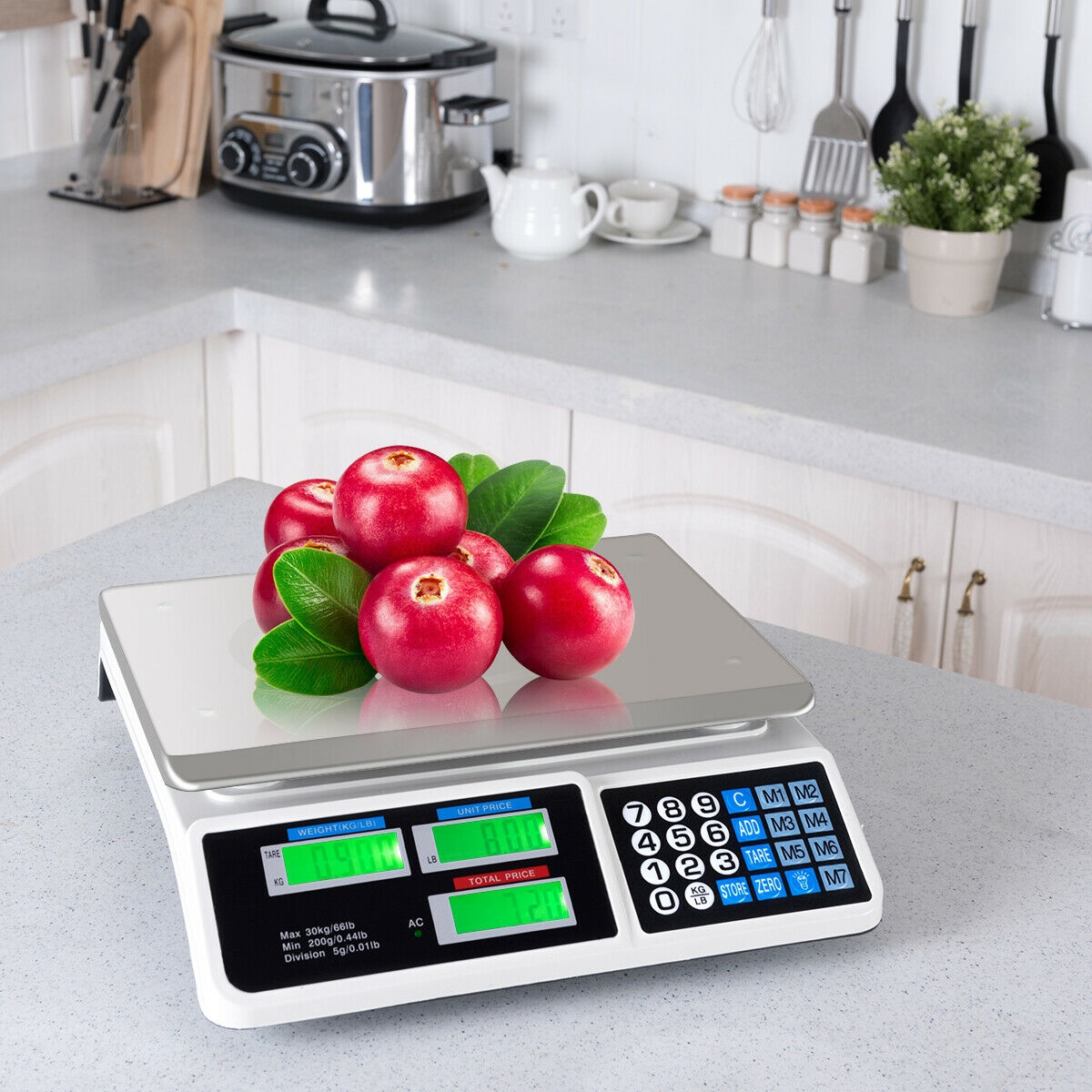 66 Lbs Digital Food Scale With LCD Screen, Electronic Price Computing Scale For Commercial Use 66 Lbs Digital Food Scale With LCD Screen, Electronic Price Computing Scale For Commercial Use