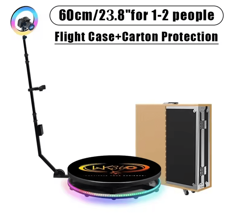 CHACKTOK 360 Photo Booth Machine With Auto Spin Remote And Custom Logo App 60cm