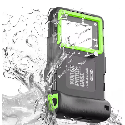 Universal 15m Waterproof Diving Phone Case With Lanyard green