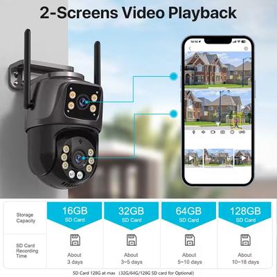 4MP Dual Lens Outdoor Wifi PTZ Security Camera With AI Tracking And Optional SD Storage 8mp no Sd Card uk Plug