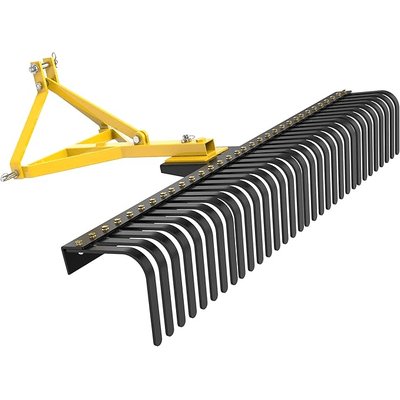 Heavy Duty Point Landscape Rock Rake Tractor Attachment, Soil, Gravel, And Lawn Rake For Category Hitch Heavy Duty Point Landscape Rock Rake Tractor Attachment, Soil, Gravel, And Lawn Rake For Category Hitch