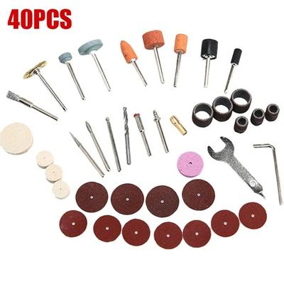 Power Tools Rotary Tool Accessory Set For Dremel Drill, Grinding, Polishing, Cutting, Mini Saw Blade & Abrasive Tool Kit 40pcs Bag