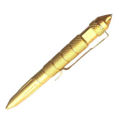 Tactical Pen For Self Defense, Aviation Aluminum, Glass Breaker, Survival EDC Multitool (Portable & Secure) golden