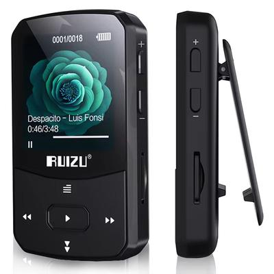 RUIZU X52 Bluetooth MP3 Player With Clip Portable Sports Music Player With 1.5" Display, FM Radio, Pedometer & TF Card black blutooth 64gb