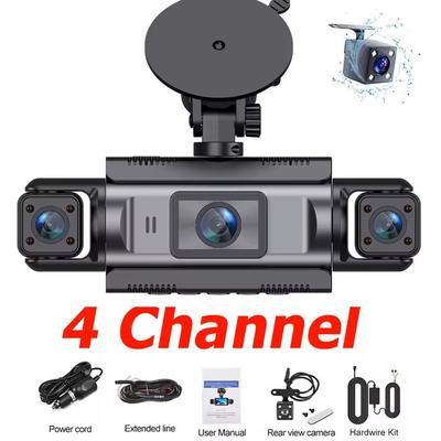 4 Channel 360 Degree WiFi Dash Cam With Night Vision And Parking Monitor 4ch + Hardwire 128g Sd Card