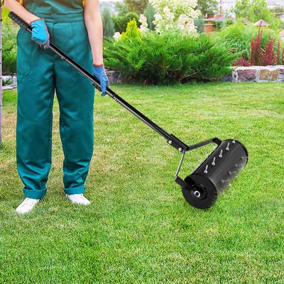 Manual Lawn Aerator With Detachable Handle, 18 Inch Spike Roller For Effortless Soil Aeration & Lush Healthy Lawns Manual Lawn Aerator With Detachable Handle, 18 Inch Spike Roller For Effortless Soil Aeration & Lush Healthy Lawns