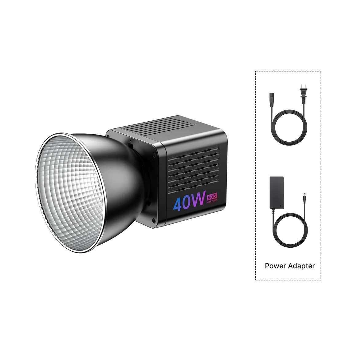 Ulanzi L024 RGB Video Light 40W Bi Color COB Light With Mini Bowens Mount For Photography & Filmmaking with Plug