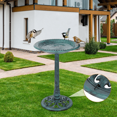 Luxury Bird Bath Garden Decorative Assembled Verdigris Bird Feeder, Outdoor Patio Backyard Water Bowl For Birds Luxury Bird Bath Garden Decorative Assembled Verdigris Bird Feeder, Outdoor Patio Backyard Water Bowl For Birds