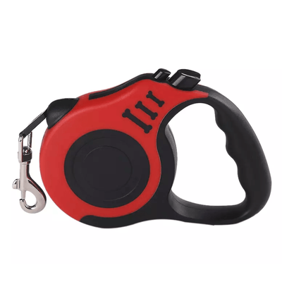 16.5FT Automatic Retractable Dog Leash With Lock Durable Tangle Free Pet Collar Walking Lead For Medium & Large Dogs red