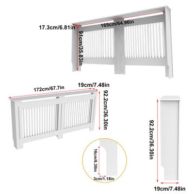White Radiator Cover Wall Cabinet MDF, Modern Wood Cabinet Grill Cover For Living Room Decor xl