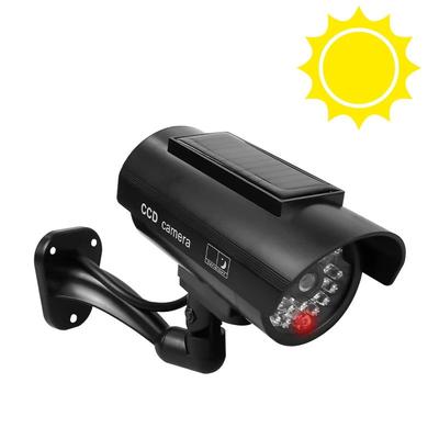 Simulation Solar Camera Fake Camera Outdoor CCTV Surveillance Waterproof Dummy Security Camera With Flashing LED Light black Solar Camera