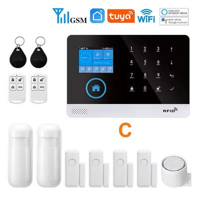 Smart WiFi GSM Home Alarm System With Motion Sensor And App Control For Alexa standard Kit C us Plug