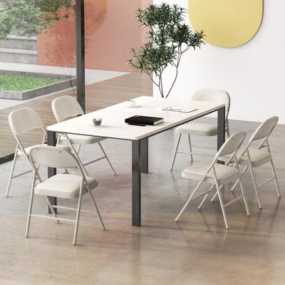Foldable Chair Set Of 6 With Padded Seat And Fabric Covered Backrest, Durable Metal Frame Folding Chairs For Home Office Foldable Chair Set Of 6 With Padded Seat And Fabric Covered Backrest, Durable Metal Frame Folding Chairs For Home Office
