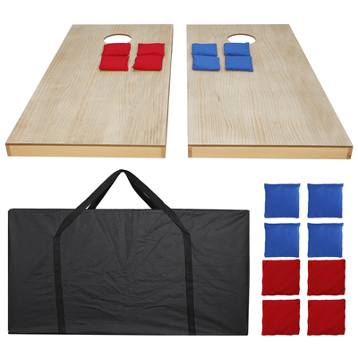 Foldable Wooden Cornhole Board Game Set With Bean Bags And Carrying Case For Backyard Fun Foldable Wooden Cornhole Board Game Set With Bean Bags And Carrying Case For Backyard Fun