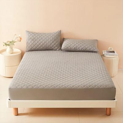 3D Air Fabric Thick Mattress Cover, Waterproof Mattress Protector, Soft & Breathable Fitted Bed Sheet For Queen Size light Grey twin