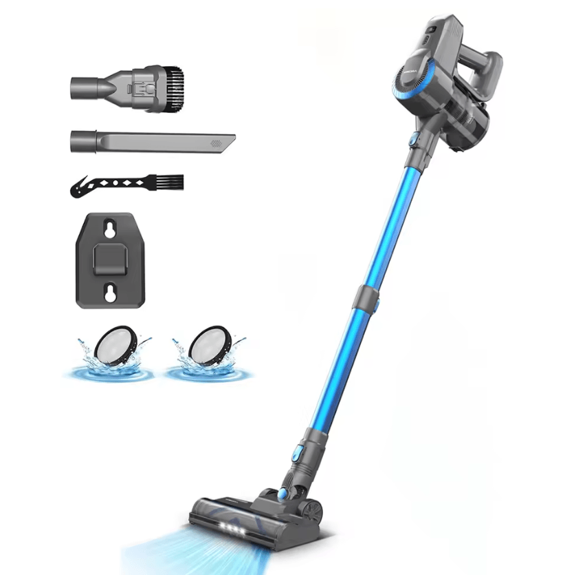YISORA N300 Cordless Stick Vacuum Cleaner With 20Kpa Suction For Carpet, Hard Floors, And Pet Hair blue