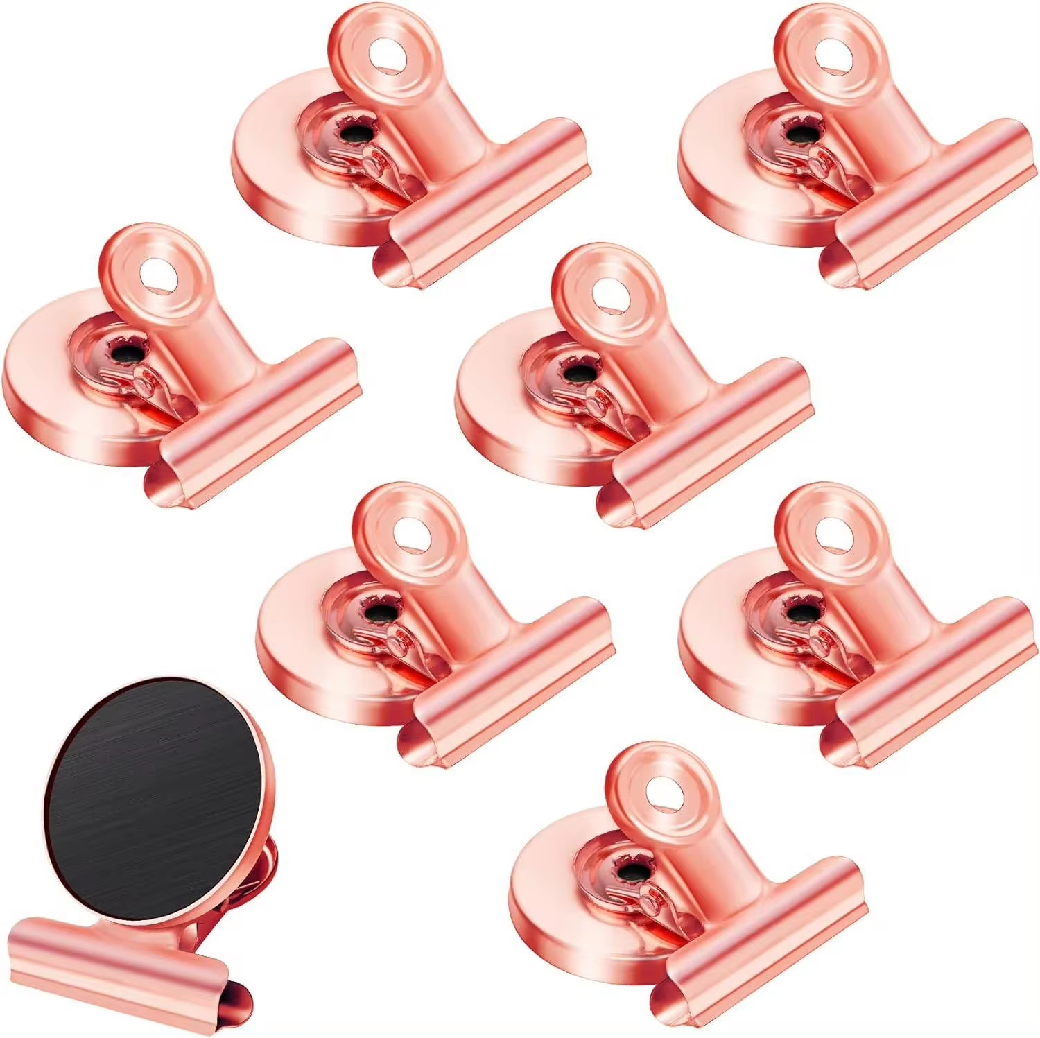 Strong Magnets Magnetic Clips, Heavy Duty Bulldog Clips For Whiteboard, Fridge & Photo Displays rose Gold