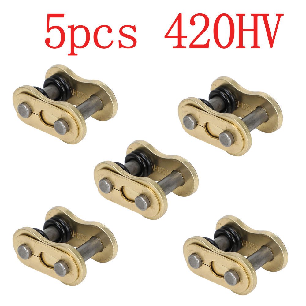 Motorcycle Chain Connector Link, Heavy Chain Buckle Master Joint With O Ring Lock, Durable Replacement Chain Parts 5pcs 420hv