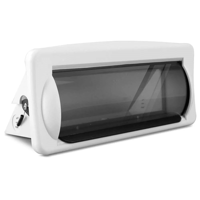 PYLE White Marine Boat Radio Stereo Water Resistant Cover Housing With UV Protection, Smoke Tinted Door Mounting Gasket PYLE White Marine Boat Radio Stereo Water Resistant Cover Housing With UV Protection, Smoke Tinted Door Mounting Gasket