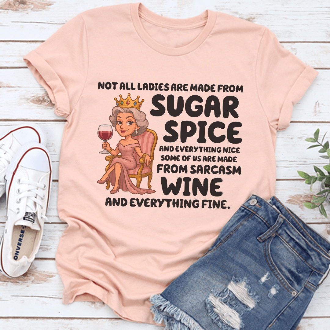 Not All Ladies Are Made From Sugar Spice Tee XL Black Heather