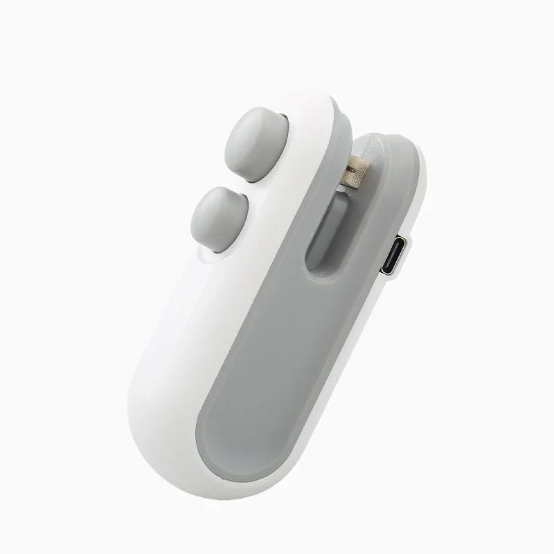 Mini Sealing Machine USB Rechargeable Heat Sealer For Plastic Food Storage Bags, Handheld Food Sealer Clip For Snack white