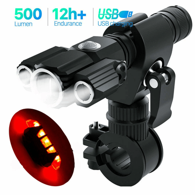 USB Rechargeable LED Bicycle Headlight Bike Head Light Front Lamp Set With Rear Tail Light For Night Cycling Safety USB Rechargeable LED Bicycle Headlight Bike Head Light Front Lamp Set With Rear Tail Light For Night Cycling Safety