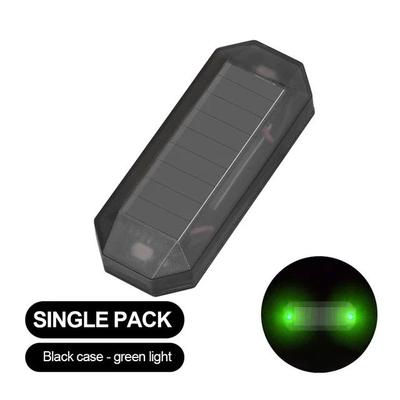 Car Mini LED Solar Power Warning Light, Night Security Simulated Alarm, Wireless Anti Theft Caution Lamp green