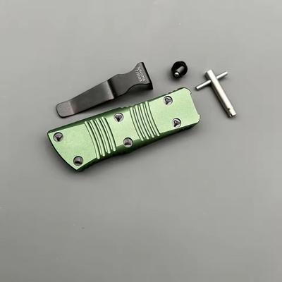 Mini Tactical Pocket Knife For Camping Hunting And Self Defense double edged green