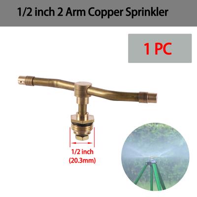Automatic Rotating Sprinkler, Copper 360 Lawn Irrigation Nozzle, Durable Brass Watering Spray For Garden, Patio 2 Arm Sprinkler