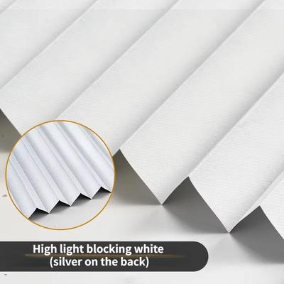 Self Adhesive Pleated Window Blinds Half Blackout Shades For Bathroom And Balcony high Blackout White 120cm X 180cm