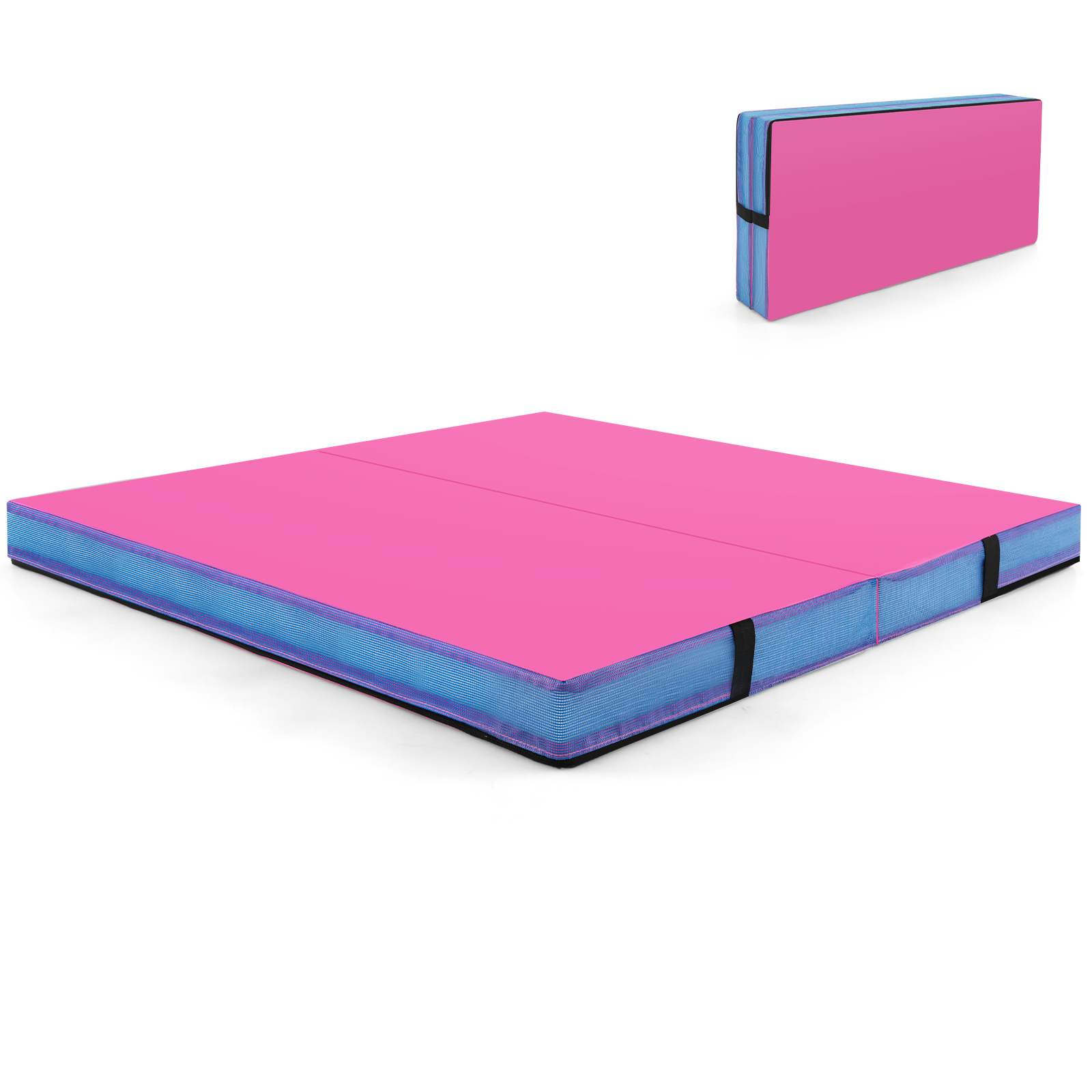 Durable Gymnastic Tumbling Mat With Handles, Bi Folding Thick Exercise Mat For Yoga, Stretching, Kids Play Home Fitness Durable Gymnastic Tumbling Mat With Handles, Bi Folding Thick Exercise Mat For Yoga, Stretching, Kids Play Home Fitness