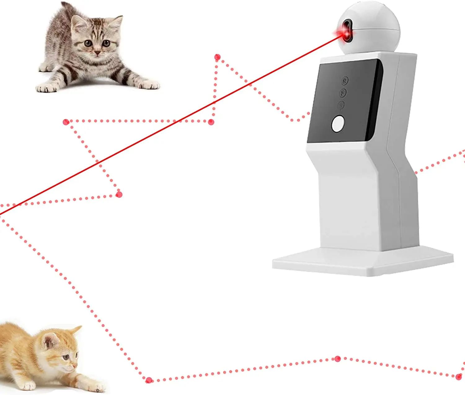 Cat Laser Toy Automatic, Random Moving Interactive Red Dot Toy For Cats, Kittens, Dogs, Indoor Use Cat Laser Toy Automatic, Random Moving Interactive Red Dot Toy For Cats, Kittens, Dogs, Indoor Use