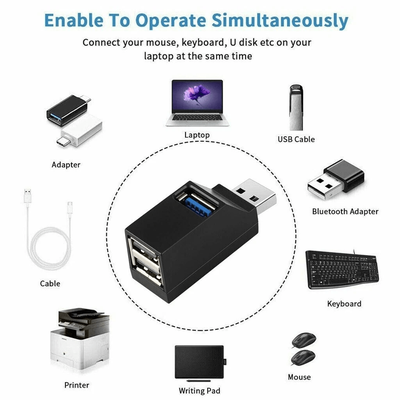 2 Pcs USB 3.0 Hub 3 Port High Speed Splitter Adapter Box For PC Laptop Desktop Portable Plug And Play USB Expander 2 Pcs USB 3.0 Hub 3 Port High Speed Splitter Adapter Box For PC Laptop Desktop Portable Plug And Play USB Expander