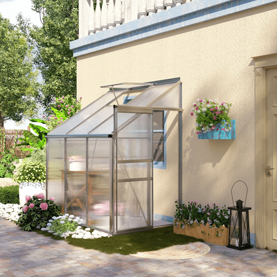 Walk in Garden Polycarbonate Greenhouse Kit With Adjustable Vent, Clear, Heavy Duty Outdoor Plant Grow House Walk in Garden Polycarbonate Greenhouse Kit With Adjustable Vent, Clear, Heavy Duty Outdoor Plant Grow House